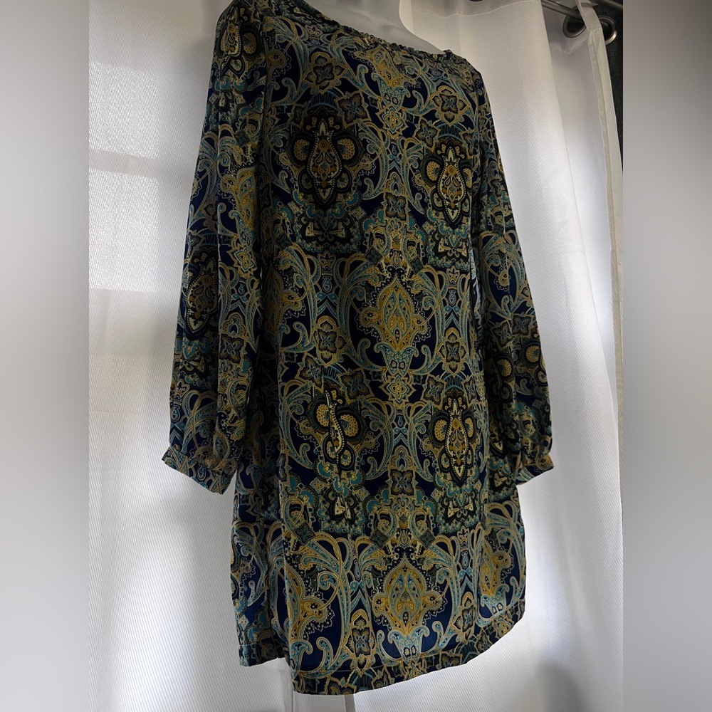 Elegant Paisley Print Dress Couture dress by Lovposh sz M - Picture 5 of 7